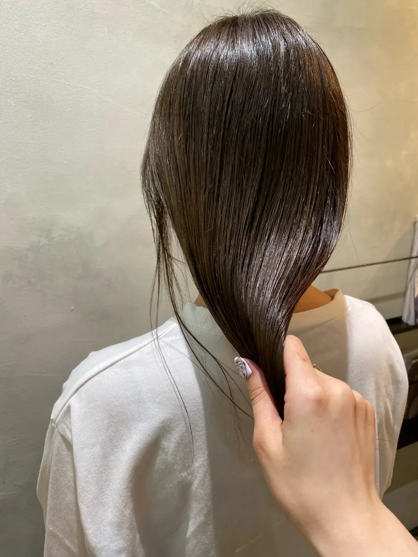 ミディアム トリートメント カット ヘアカラー トリートメント 髪質改善サロン 梅田/ヨナミネのヘアスタイル