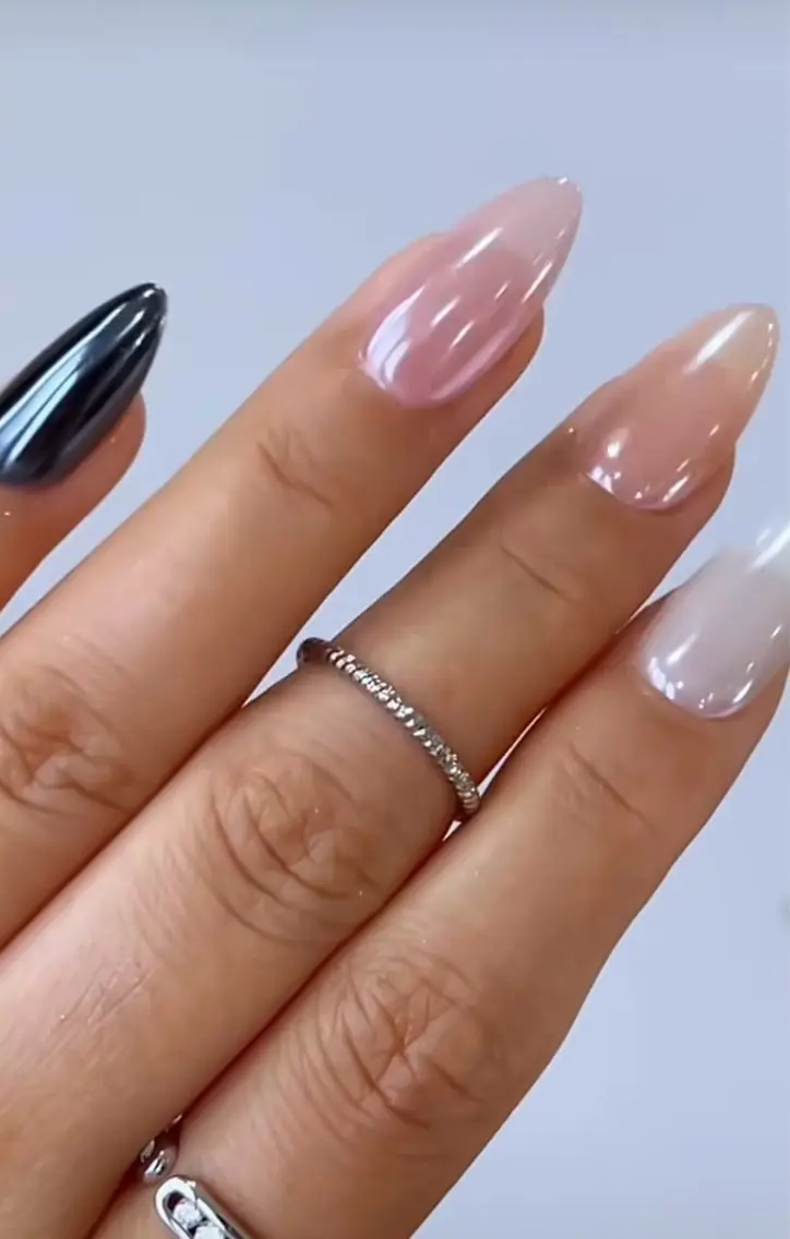チップ長さ出し10本ミラー/オーロラネイル💅の写真