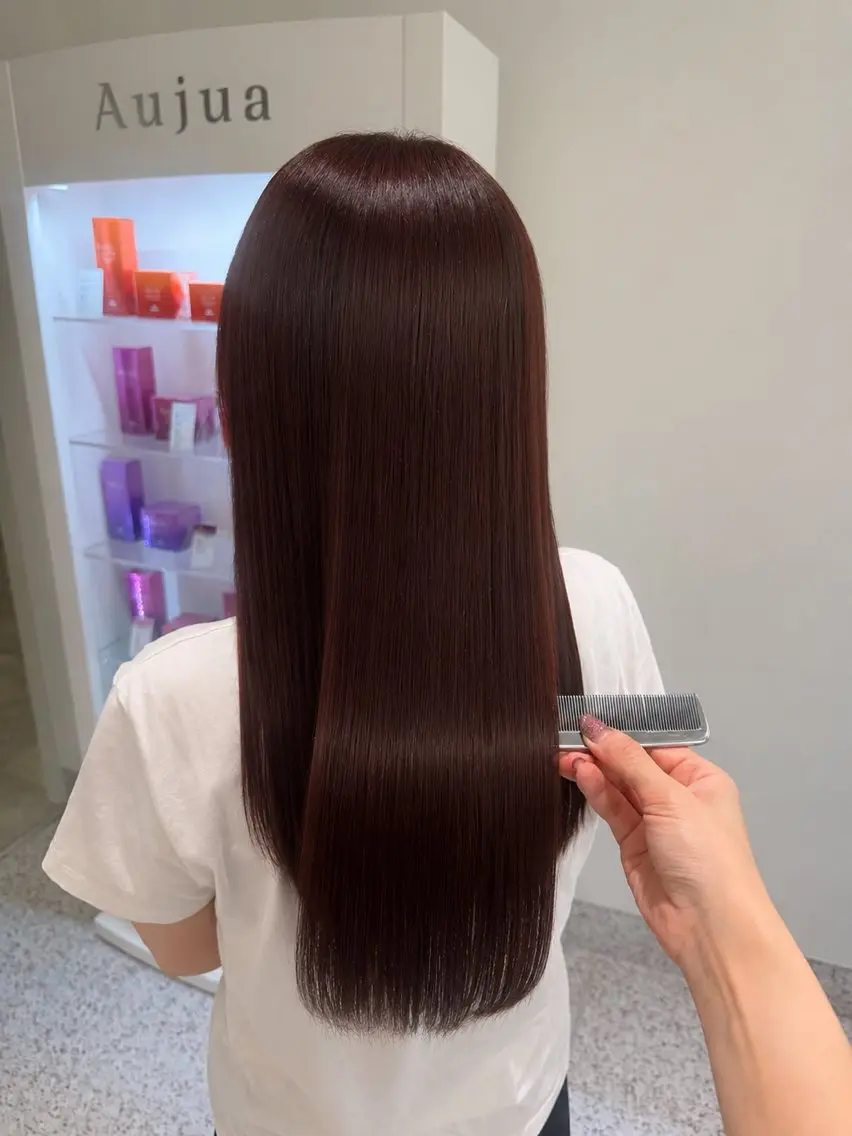 ロング カラー パーマ ヘアアレンジ メンズ カット ヘアカラー トリートメント 透明感カラー／ 新潟万代/池野里衣のヘアスタイル