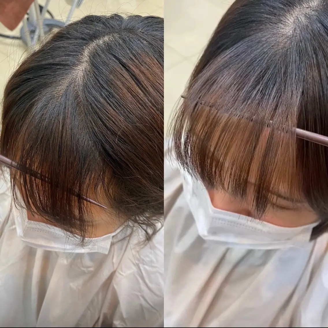 セミロング パーマ フェザーパーマ🌙 毛流れ yuzukiのヘアスタイル