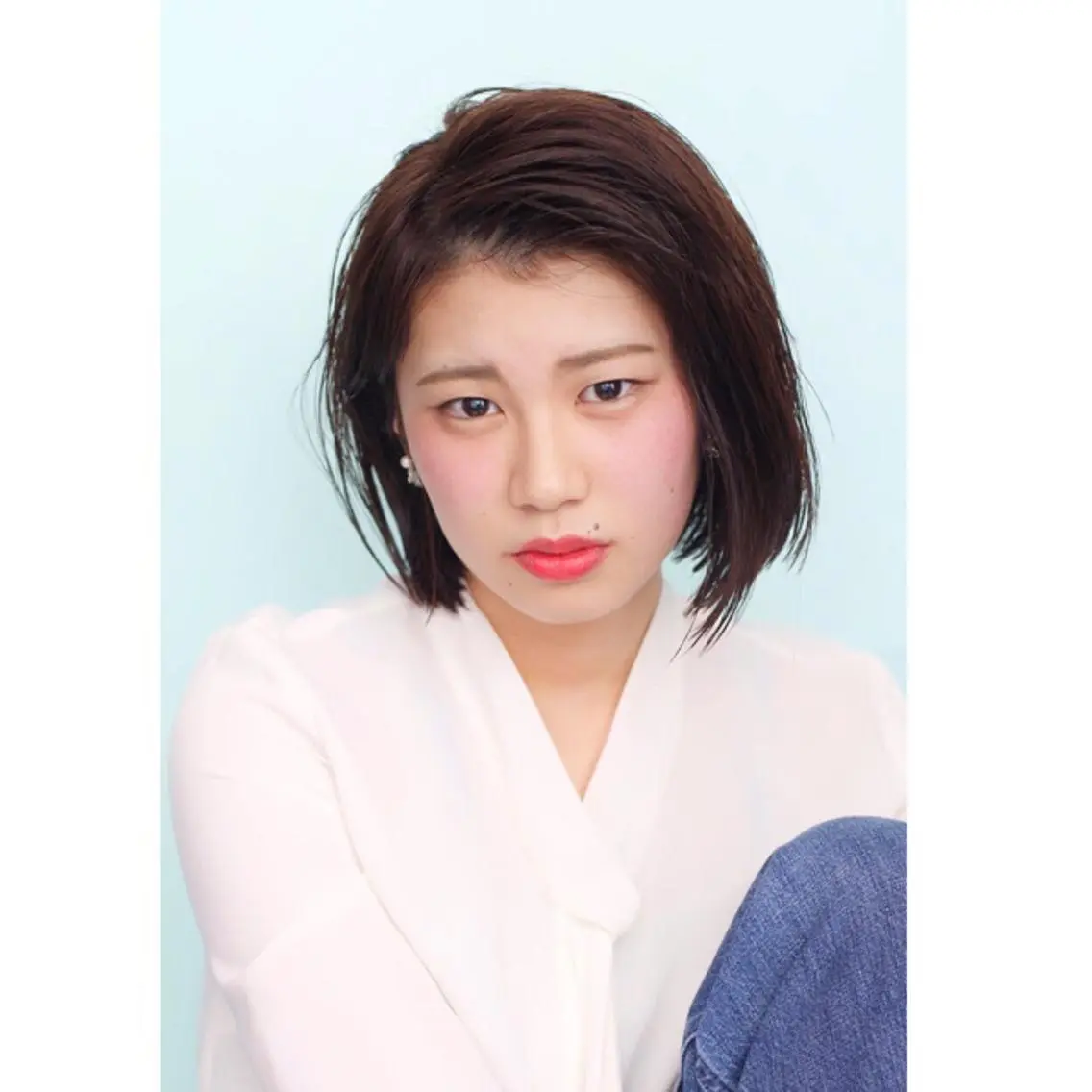 ショート ボブ かきあげバング 中野 恵脩のヘアスタイル