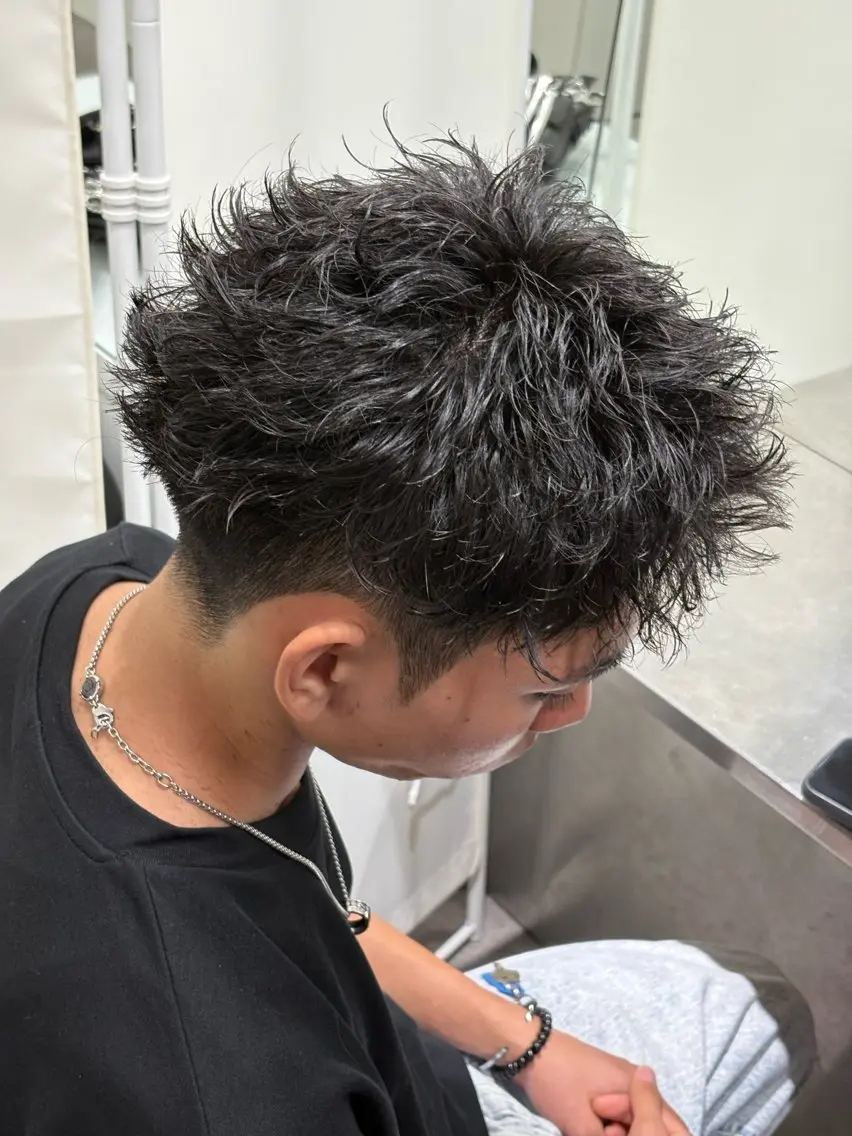 【🔥短髪パーマはこれ！🔥】メンズカット➕ピンパーマの写真