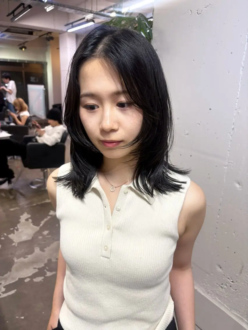 ミディアム カラー ヘアカラー ハイトーン レイヤー🎀meiのヘアスタイル