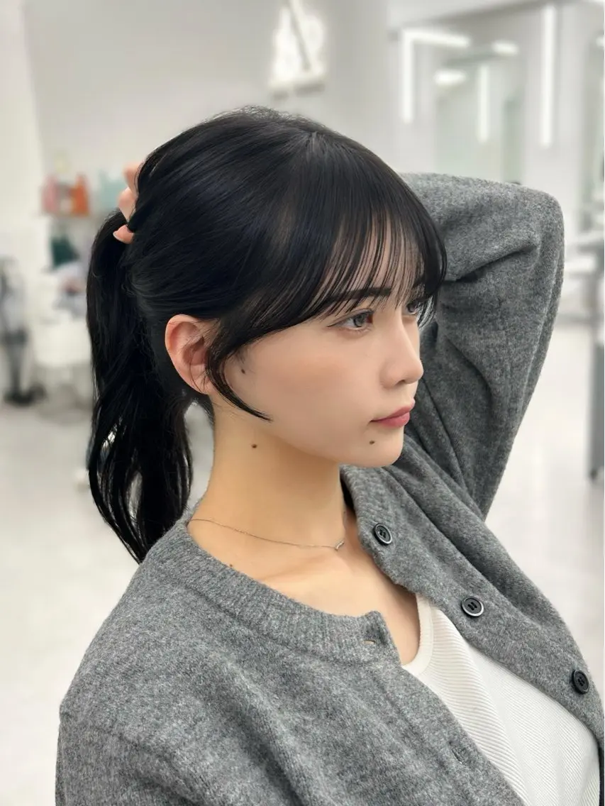 セミロング カラー 顔周りカット 小顔カット カット 韓国ヘア/顔周り ヘアセット/加藤優里のヘアスタイル