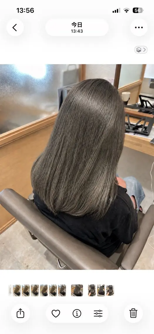 セミロング カラー アッシュ ケアカラー トリートメント カット ヘアカラー トリートメント ヘッドスパ 久木原 ゆりのヘアスタイル