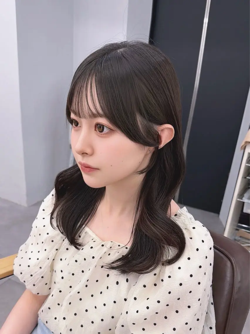 セミロング 顔周りカット カット ヘアカラー トリートメント 🧡くびれヘア/前髪 顔周り🧡久原結衣のヘアスタイル