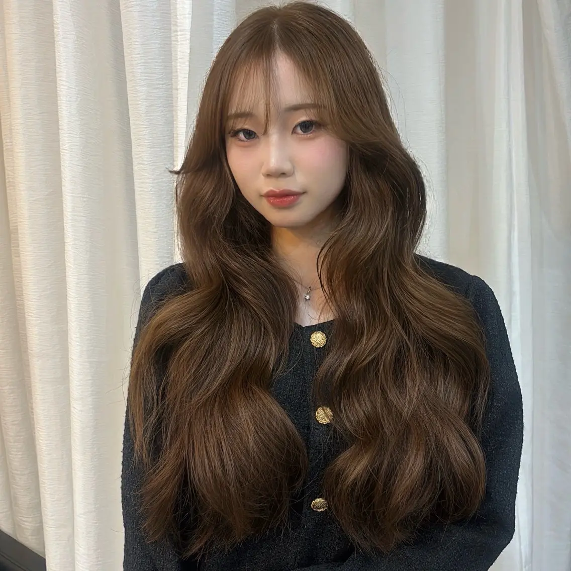 ロング ハッシュカット カット ヘアカラー ゆうめ 透明感カラー /韓国風レイヤーのヘアスタイル