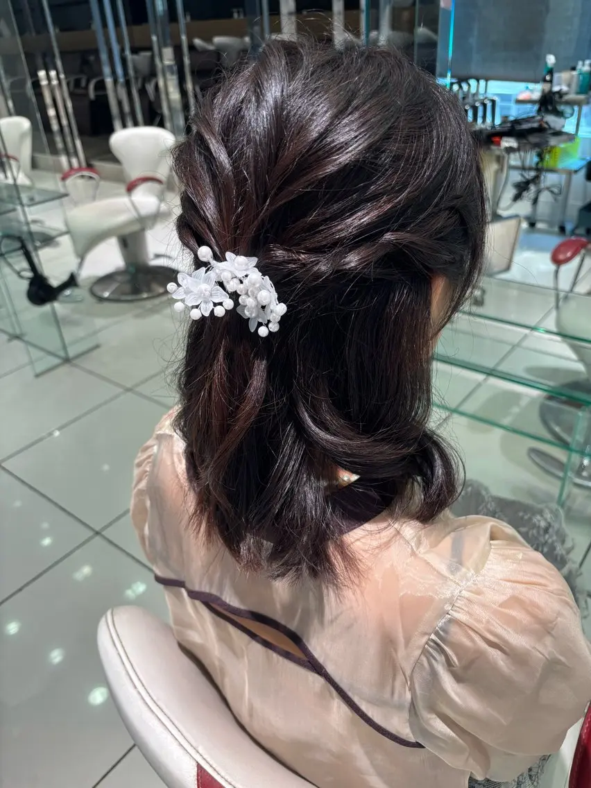 ミディアム ヘアアレンジ ヘアセット H. shinkaiのヘアスタイル
