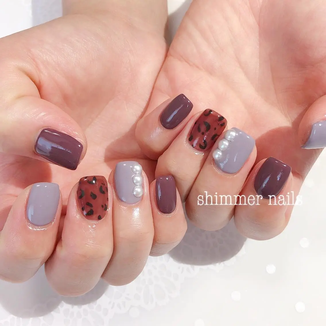 ネイル アニマル柄 持ち込み フットネイル shimmer nailsのネイルデザイン