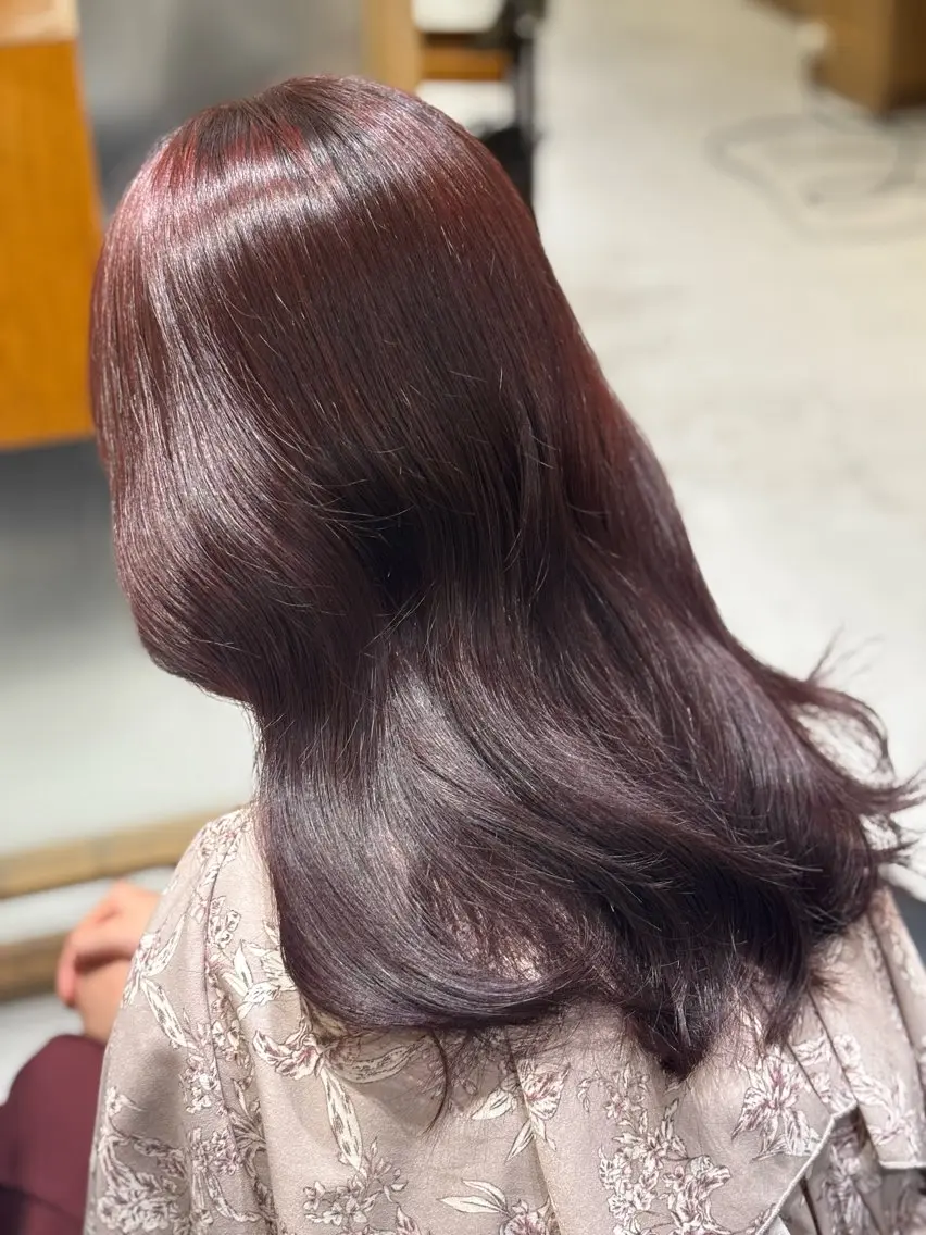 ロング カット ヘアカラー トリートメント ヘッドスパ 透明感ツヤカラー/ 縮毛矯正/静岡のヘアスタイル