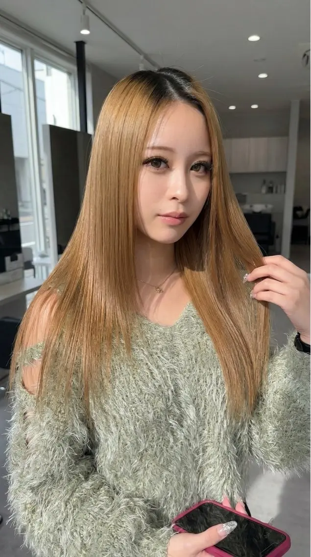 ロング カラー 髪質改善/縮毛矯正 /レイヤーカット岡部のヘアスタイル