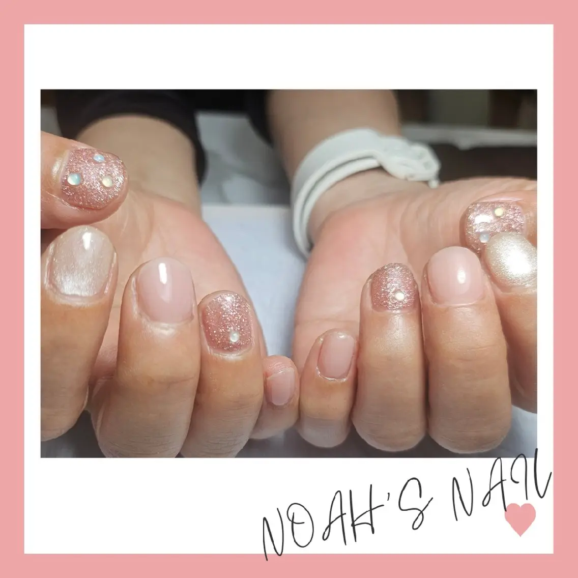 ネイル フラッシュネイル ラメ(グリッター) マグネットネイル オフィスネイル シンプルネイル ハンドネイル Noah'snail   のネイルデザイン