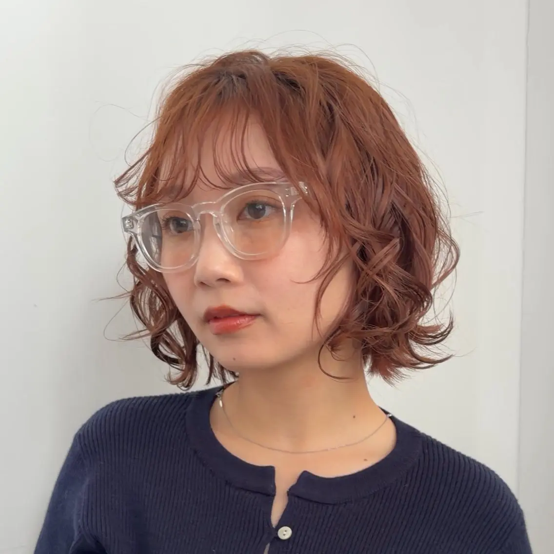 ミディアム パーマ ミディアムパーマ カット パーマ 横浜パーマ🌐ボブ✨ 暖色カラーもえかのヘアスタイル