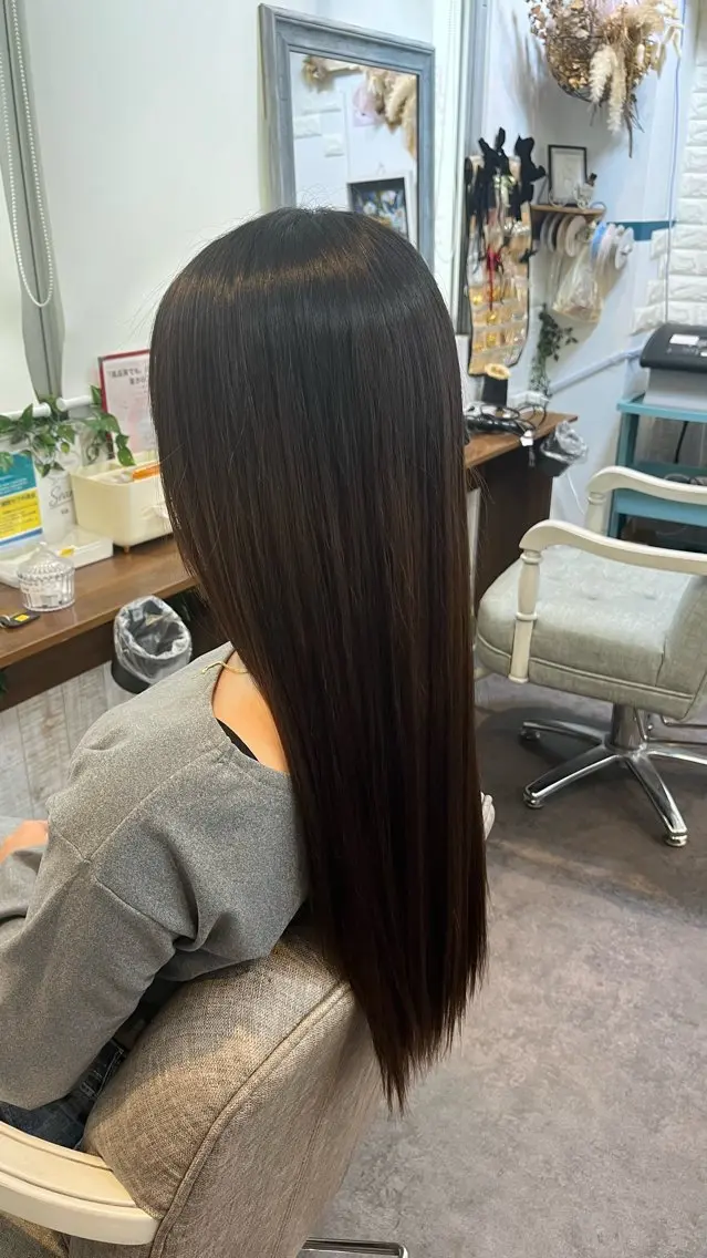 ロング 縮毛矯正 比嘉 マリンのヘアスタイル