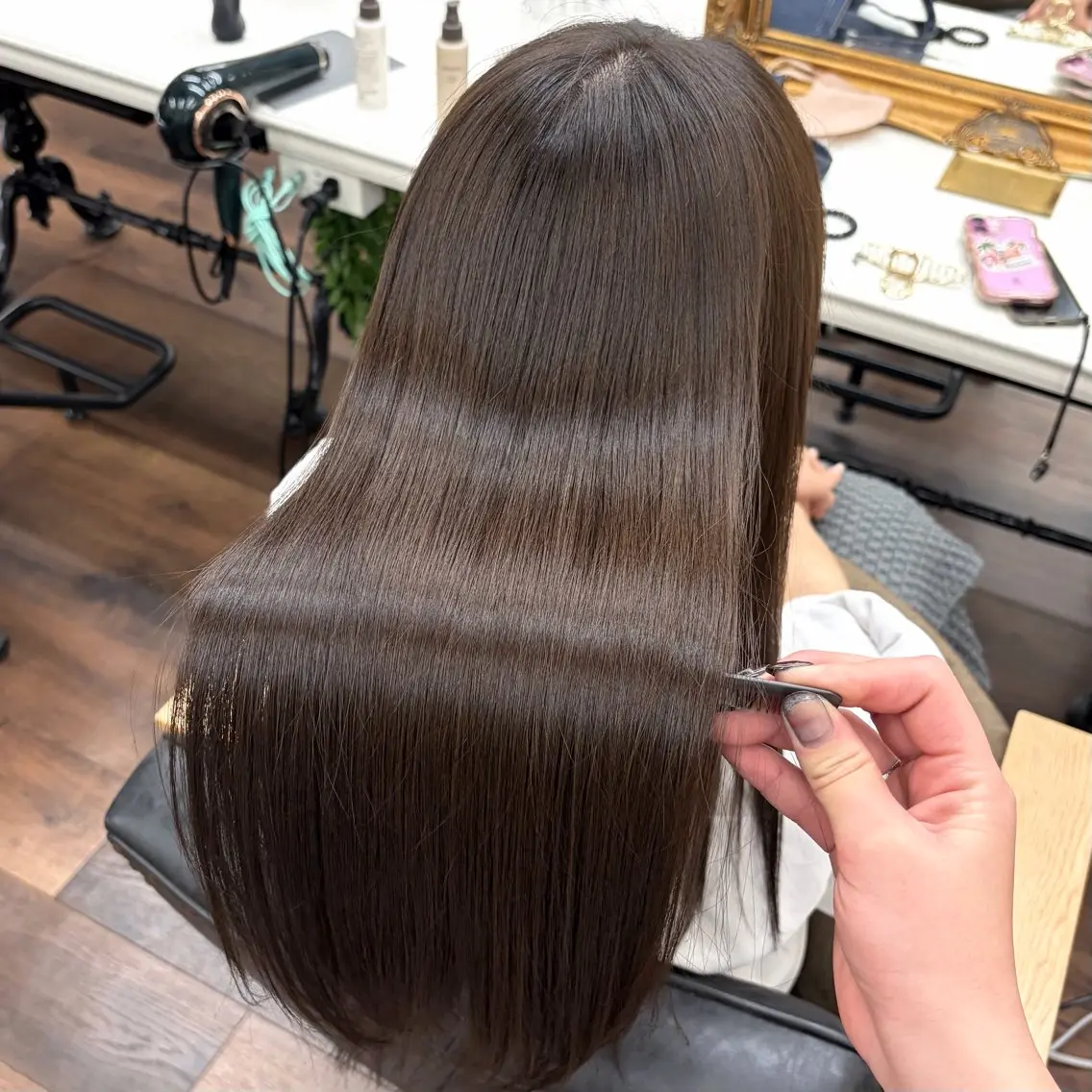 ロング カラー グレージュ カット ヘアカラー トリートメント ツヤ髪✨髪質 改善 渋谷 サワのヘアスタイル
