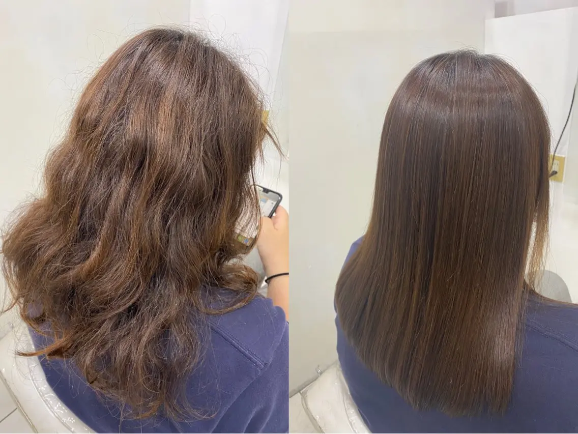 セミロング カット 縮毛矯正 トリートメント 髪質改善縮毛✨ 泉谷彪芽のヘアスタイル
