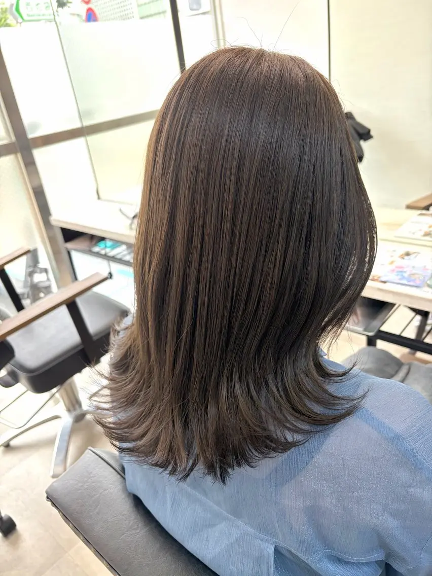 セミロング カラー 🥀韓国ヘア🥀 宮津真菜のヘアスタイル