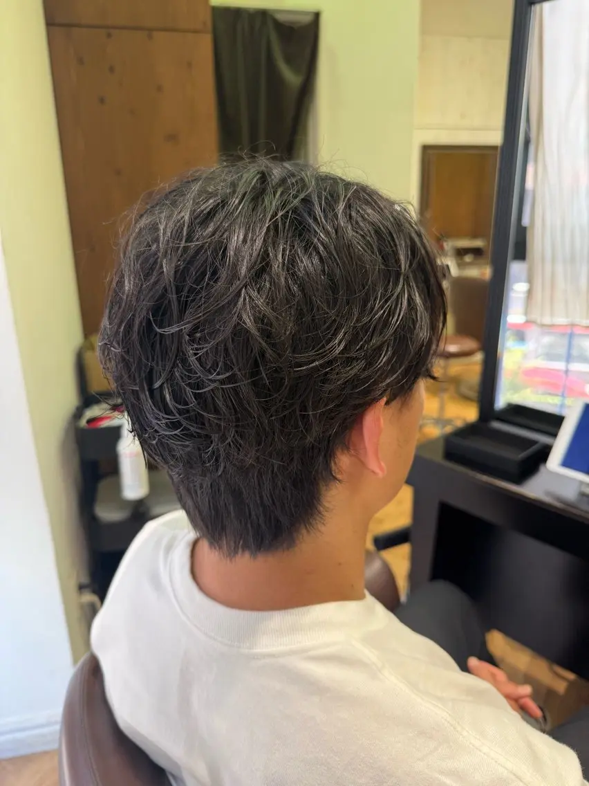ショート パーマ メンズ メンズパーマ 溝口 槙里也のヘアスタイル