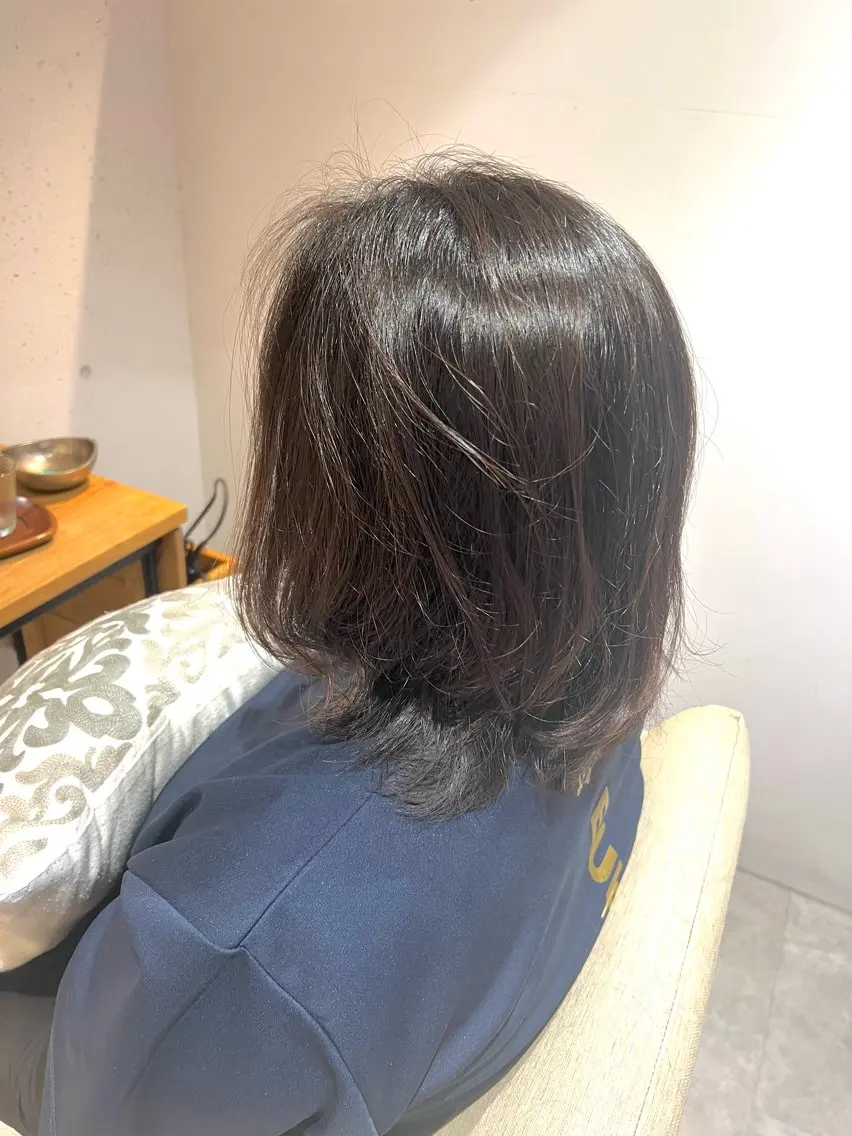 ミディアム パーマ ミディアムパーマ カット パーマ ブルームヘアデザイン かこ。のヘアスタイル