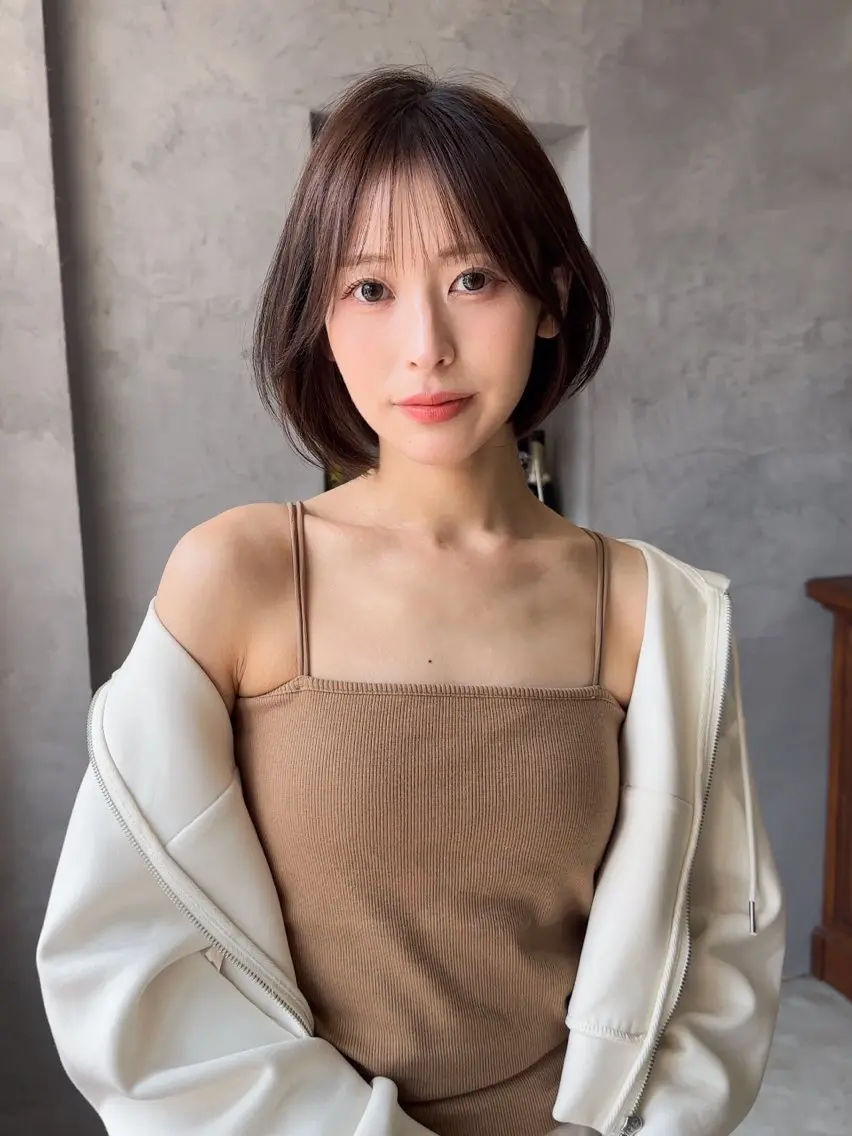 ショート カット ヘアカラー トリートメント 廣瀬双葉 ボブ/ミディアムのヘアスタイル