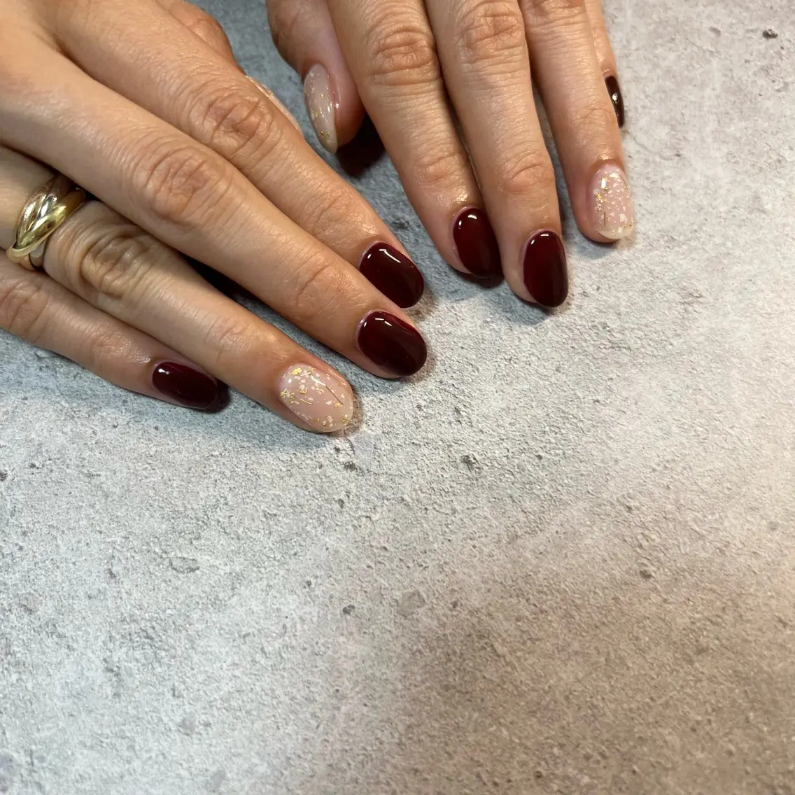 ネイル アートネイル ボルドー Lumière nail_RIKAのネイルデザイン