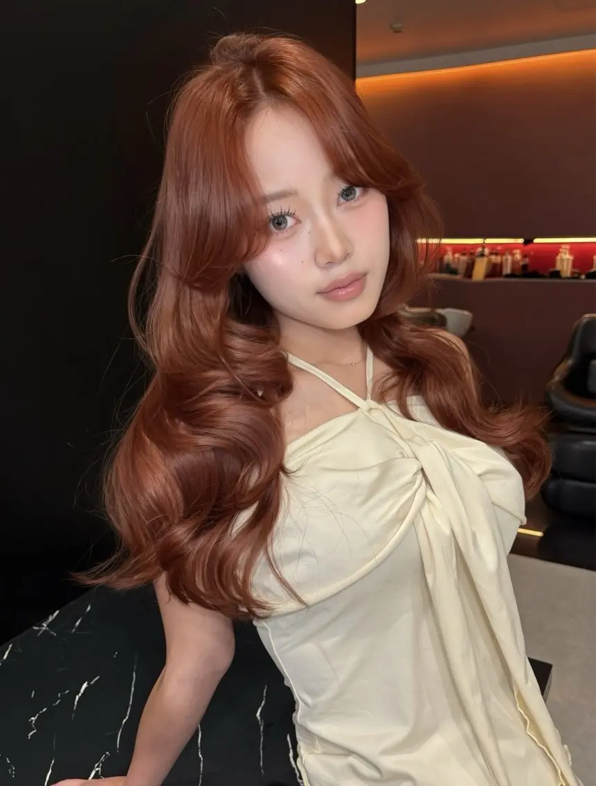 ロング カラー ヘアカラー 韓国×ワンホン 艶カラー/ハヅキ🎀のヘアスタイル