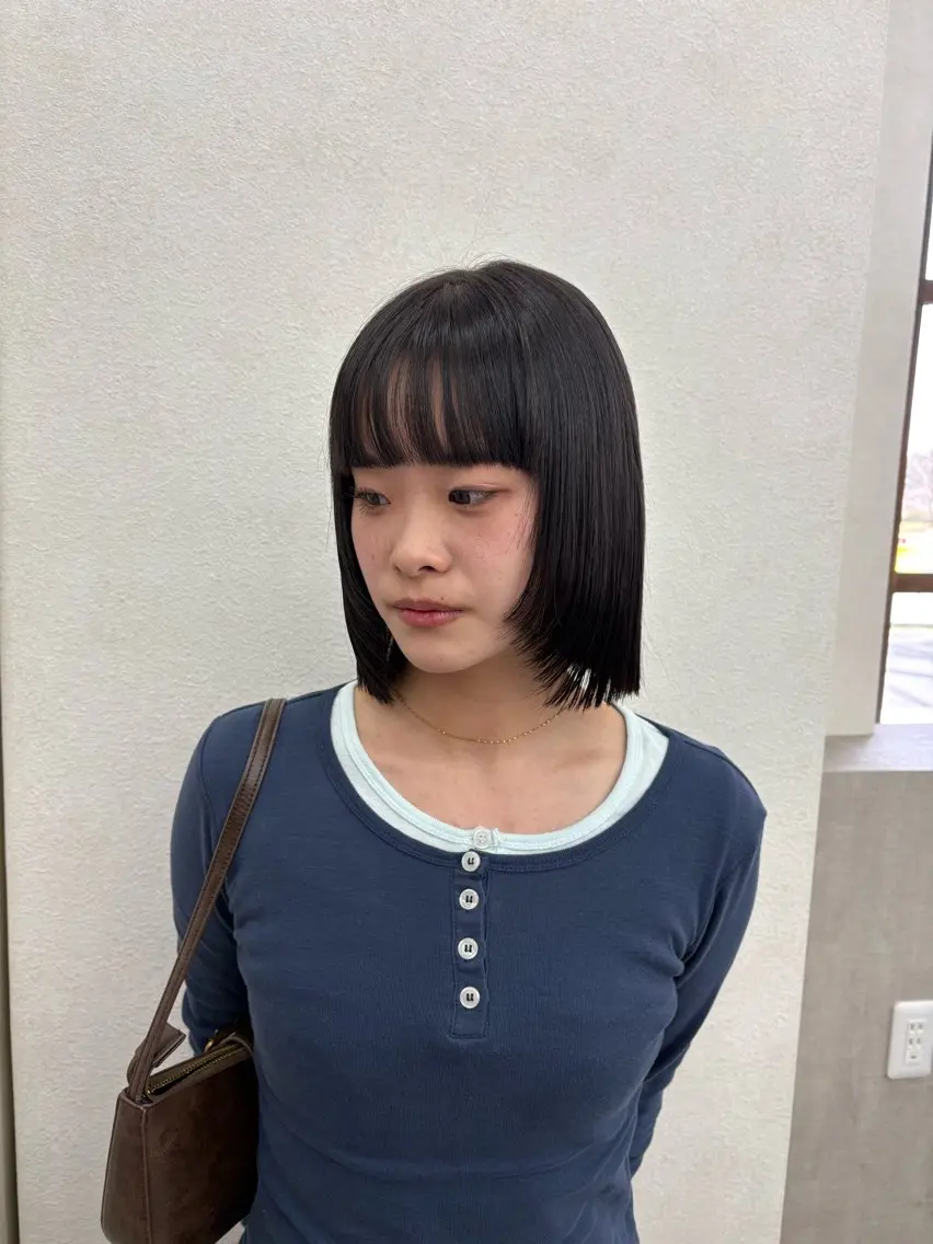 ミディアム ボブレイヤー ボブ レイヤーカット ラーム 松江学園店/ UNAのヘアスタイル