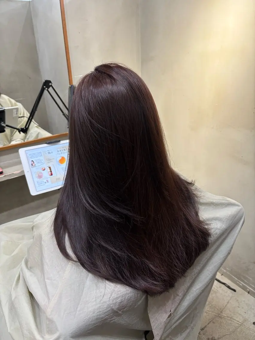 ロング カラー ブラウンカラー バイオレットカラー バイオレットブラウン ヘアカラー 中園康 /カラー/ブリーチのヘアスタイル