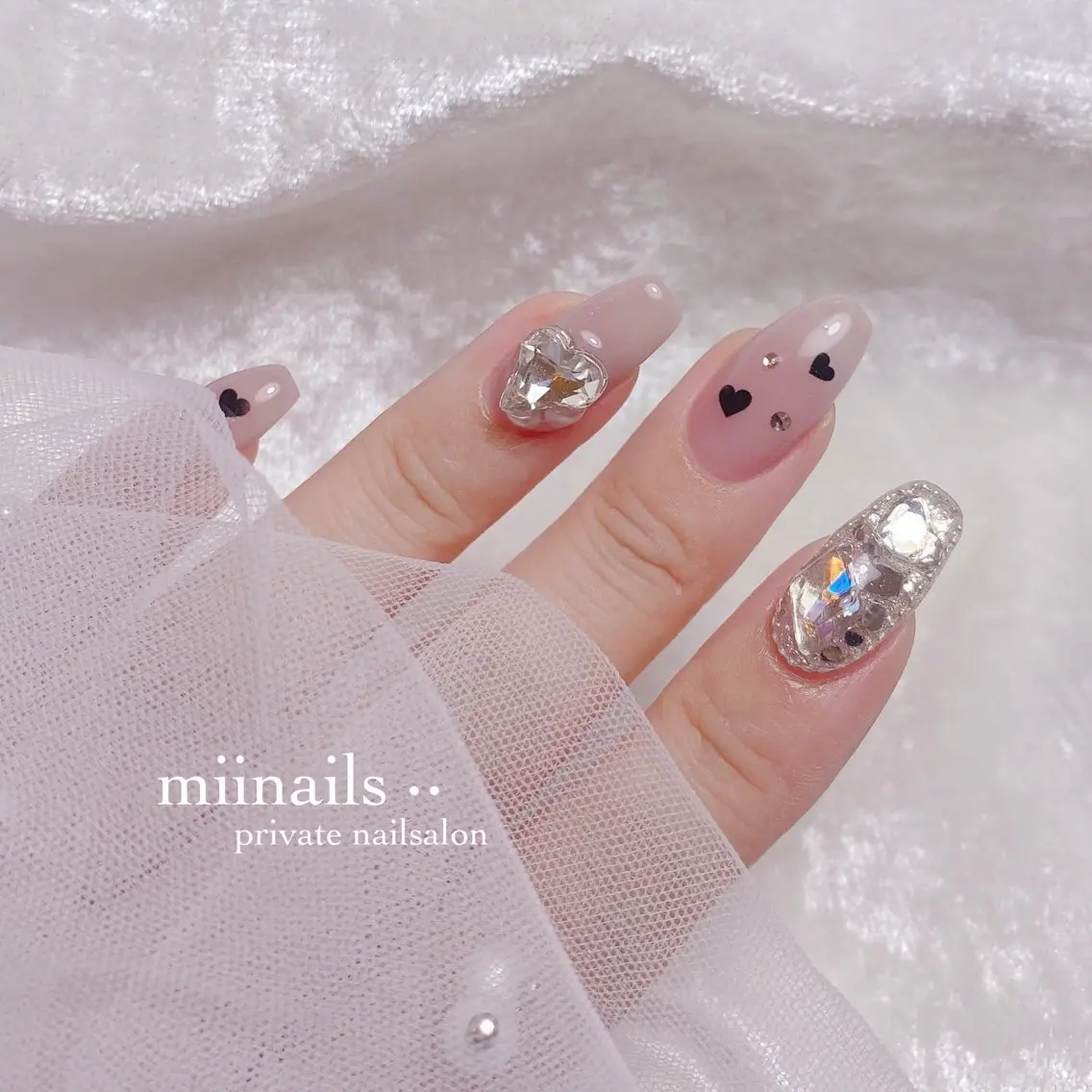 ネイル フレンチネイル 韓国ネイル ワンホンネイル ハンドネイル nailsalon miinailsのネイルデザイン