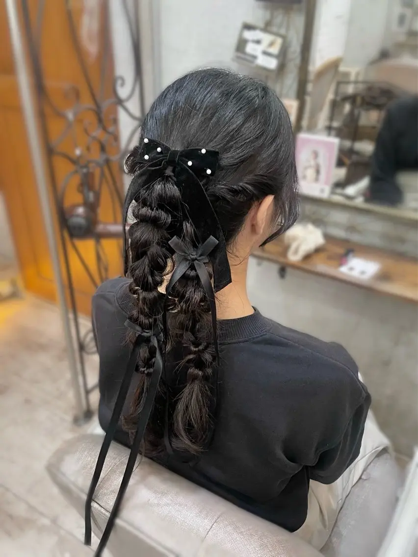 ロング ヘアアレンジ 結婚式・ブライダル ヘアセット 吉祥寺/ヘアセット/ ピンク🫧亜海のヘアスタイル