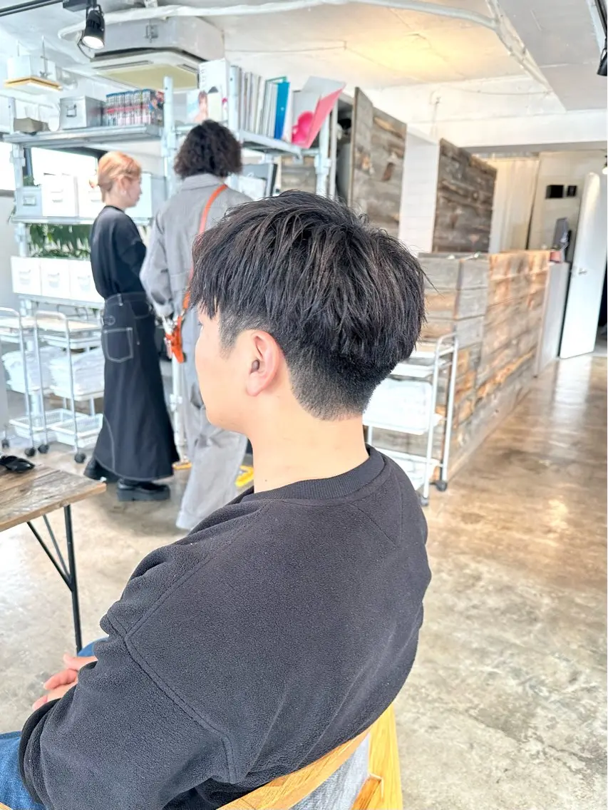 メンズ ビジネス センターパート フェードカット メンズパーマ カット 骨格補正施術/メンズ 専門美容師/YUYAのヘアスタイル