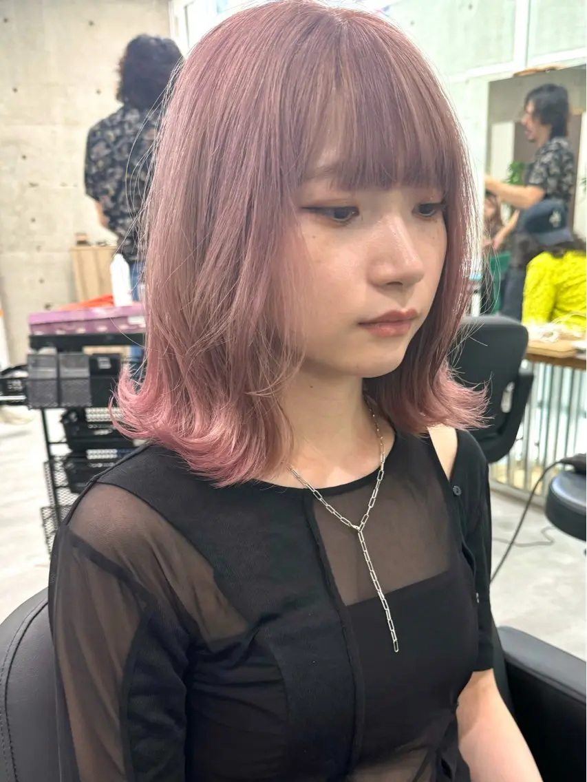 ミディアム カラー ピンクカラー ヘアカラー トリートメント 艶髪✨ブリーチ職人 yasuのヘアスタイル