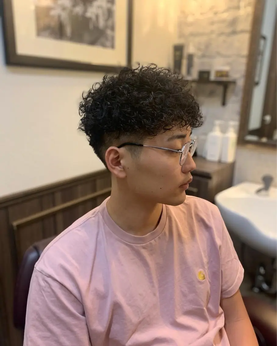 ショート パーマ メンズ フリーランス理美容師 いさかのヘアスタイル