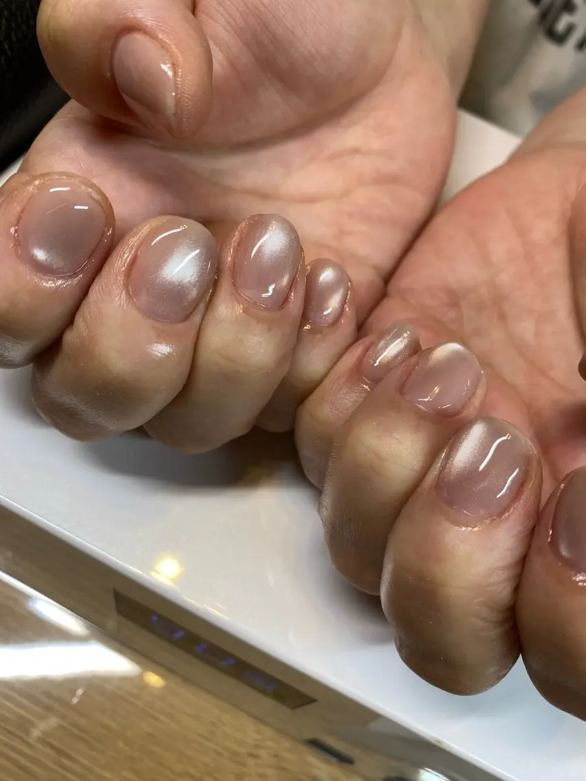 ネイル クリアネイル ピンク 成瀬 愛美のネイルデザイン