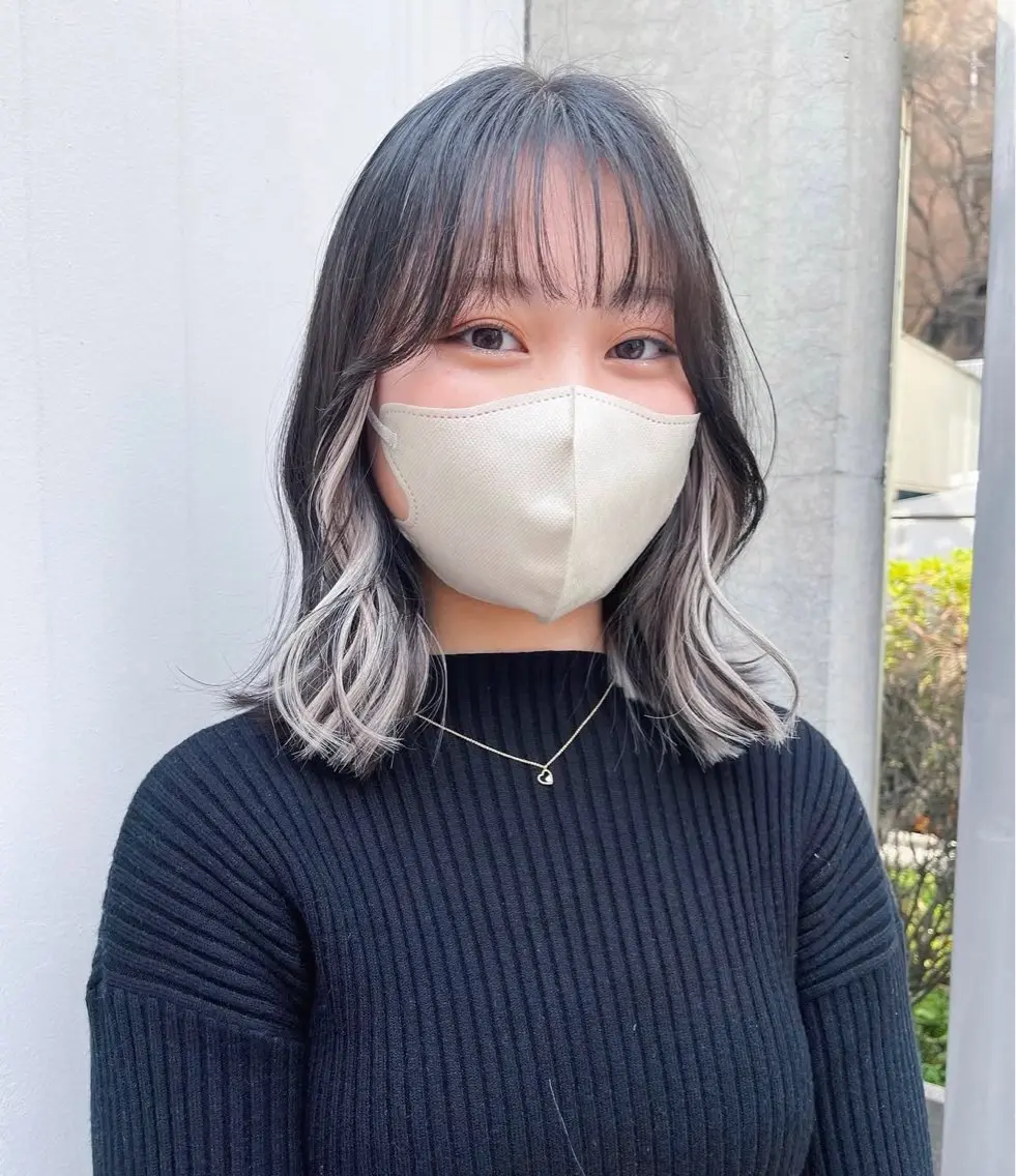 ミディアム カラー シールエクステ ハイトーンカラー エクステ 似合わせヘア 💐たかさきかなこのヘアスタイル