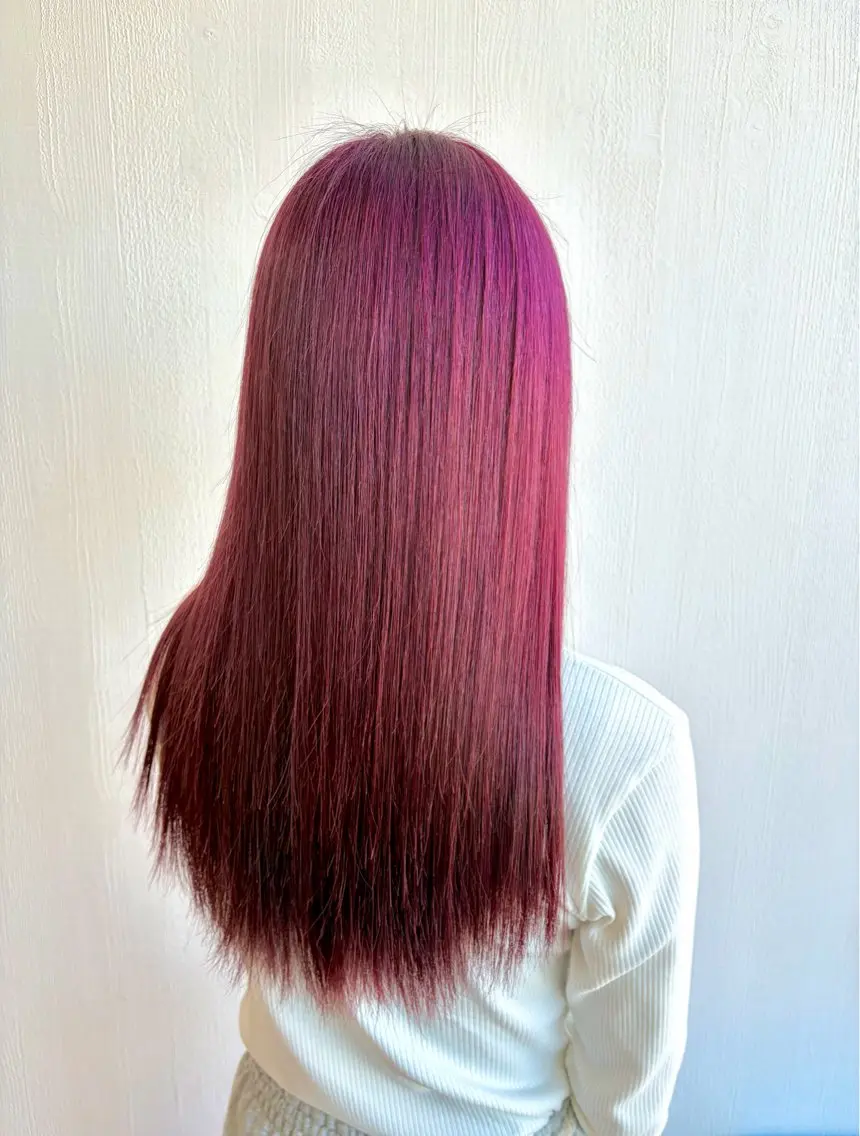 ロング カラー ブリーチ ラベンダーカラー ピンクカラー ピンクラベンダー ヘアカラー トリートメント 杉森 蘭琉のネイルデザイン