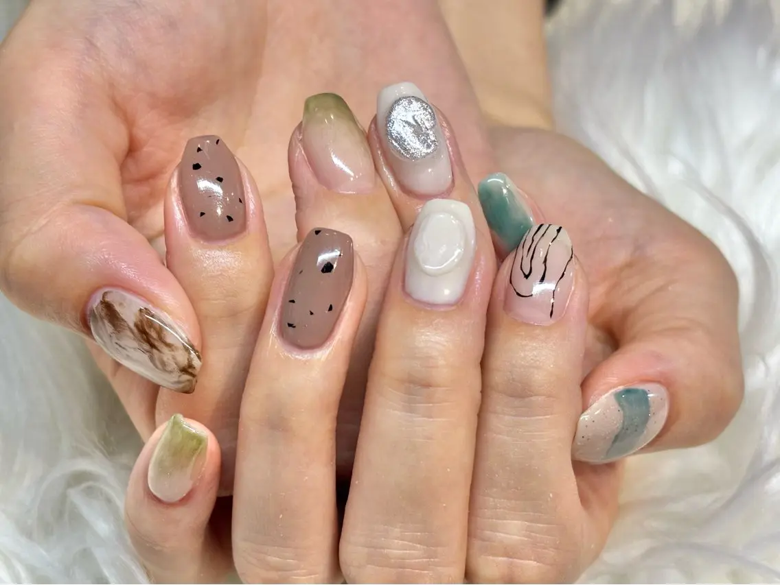 ネイル アートネイル ニュアンスネイル ハンドネイル Bianca大名店 WATANABEのネイルデザイン