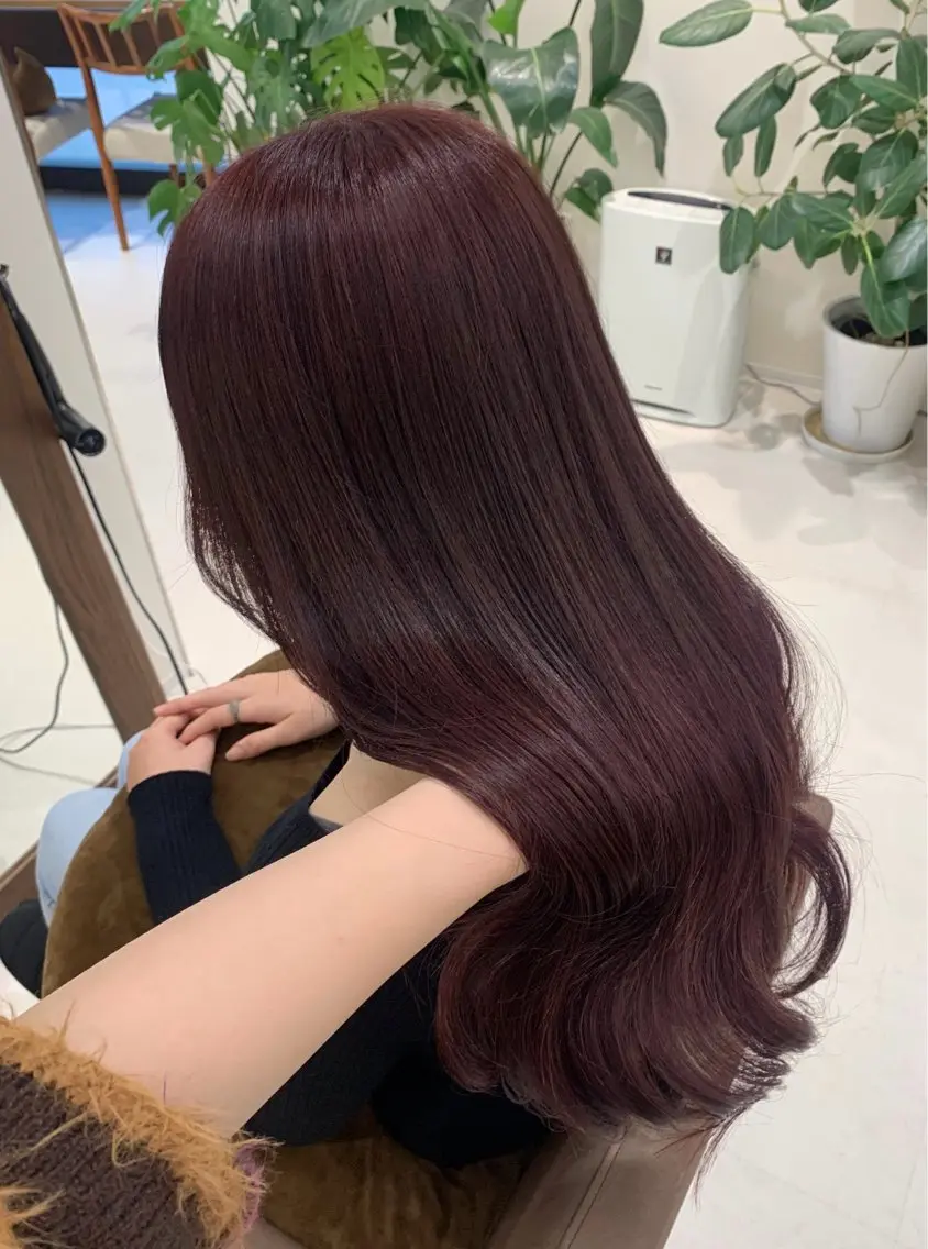 ロング カラー ラベンダーカラー 暖色カラー /ヘアアレンジ/花鈴のヘアスタイル
