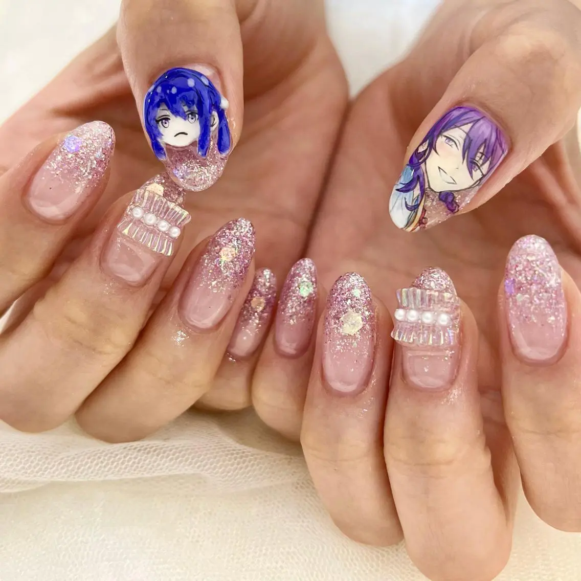セミロング ハンドネイル 池袋痛ネイル Nok. 渡辺のネイルデザイン