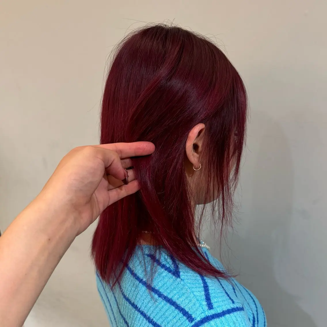 セミロング カラー ブリーチ レッドカラー ヘアカラー トリートメント 🍀ブリーチ/艶カラ ー🍀 コイケのヘアスタイル