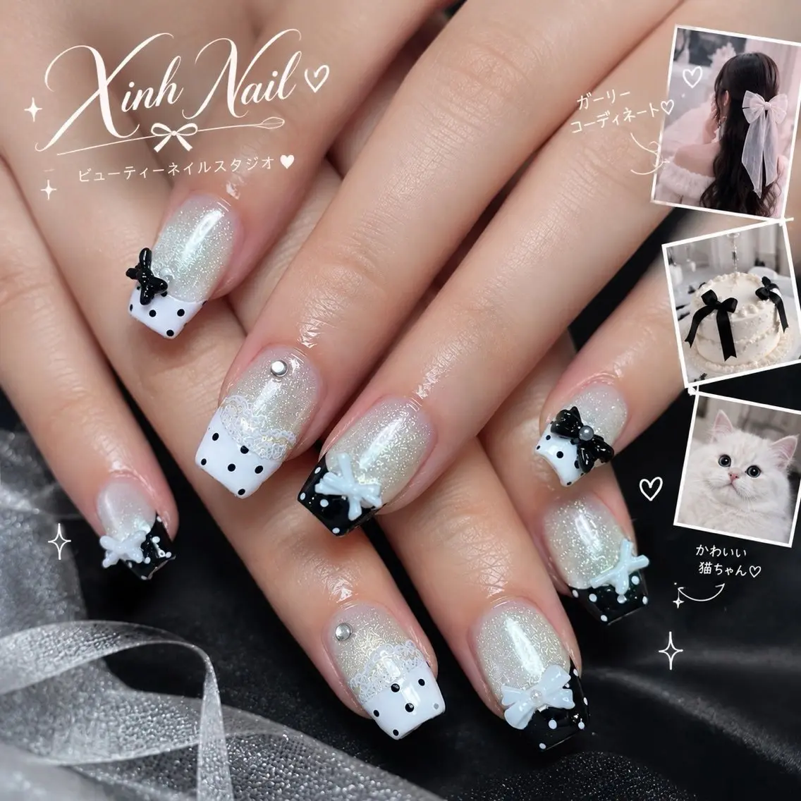 ネイル チークネイル 桜ネイル 長さ出し フットネイル ジェルネイル ハンドネイル XIINH NAIL SALONのネイルデザイン