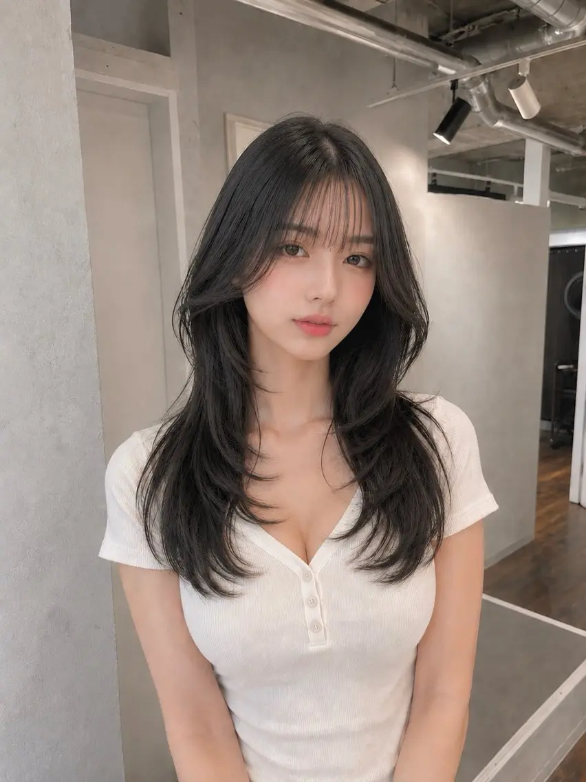 ロング カラー ヘアアレンジ カット ヘアカラー トリートメント ヘッドスパ ヘアセット 韓国レイヤー/ 顔周り💕田中将吾のヘアスタイル