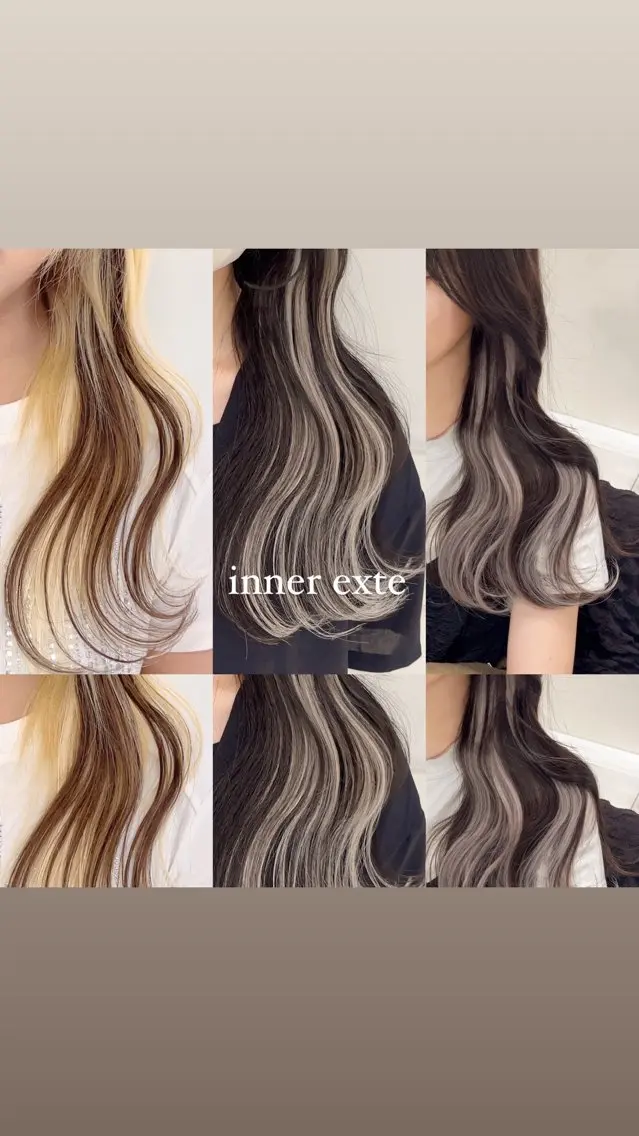 【人毛100%】⭐️インナーシールエクステ10本✨馴染ませカット付きです✂️(45㌢)の写真