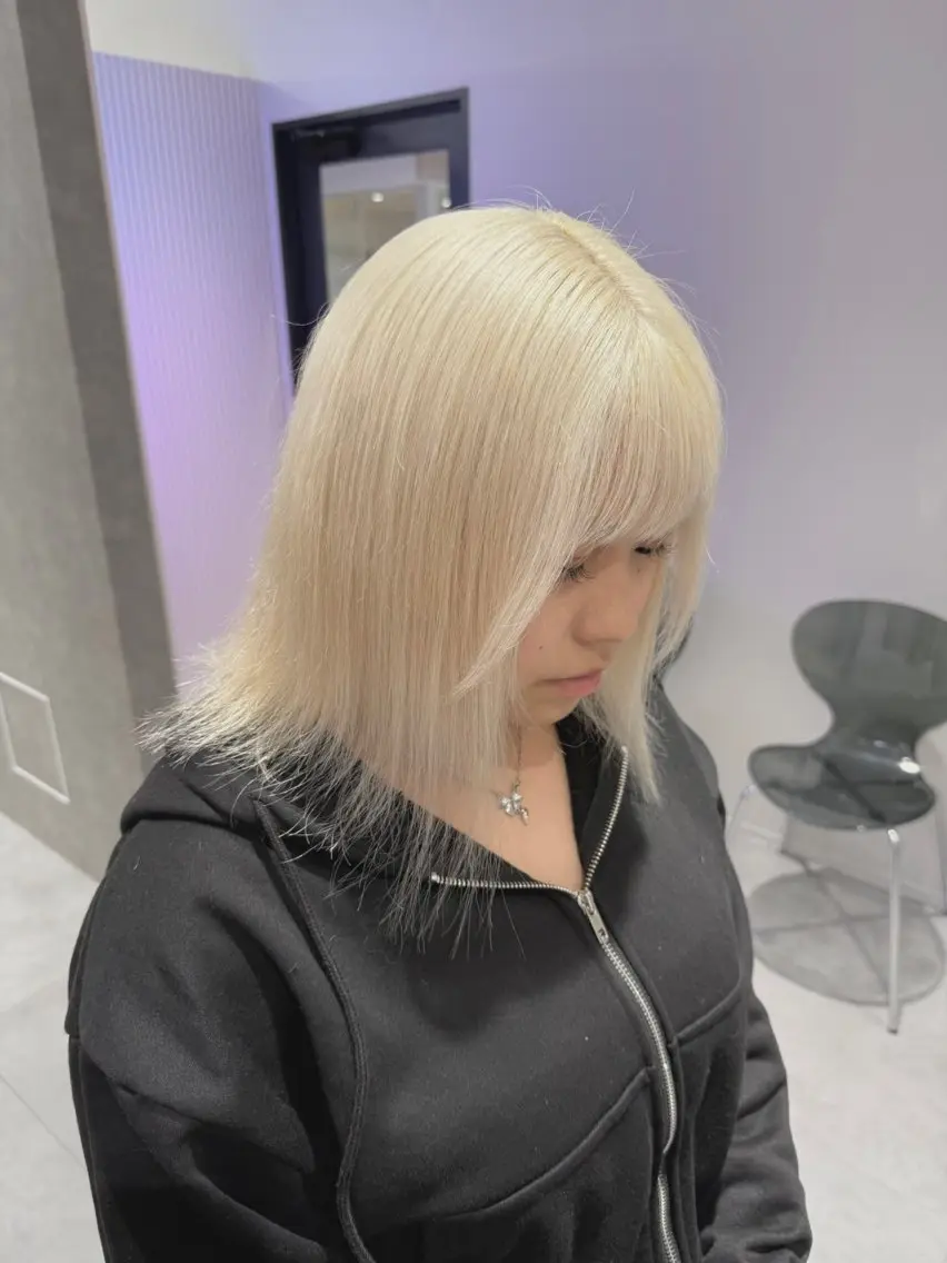 ミディアム カラー ヘアカラー トリートメント 🦄ハイトーンカラー 🦄まるおしょうのヘアスタイル