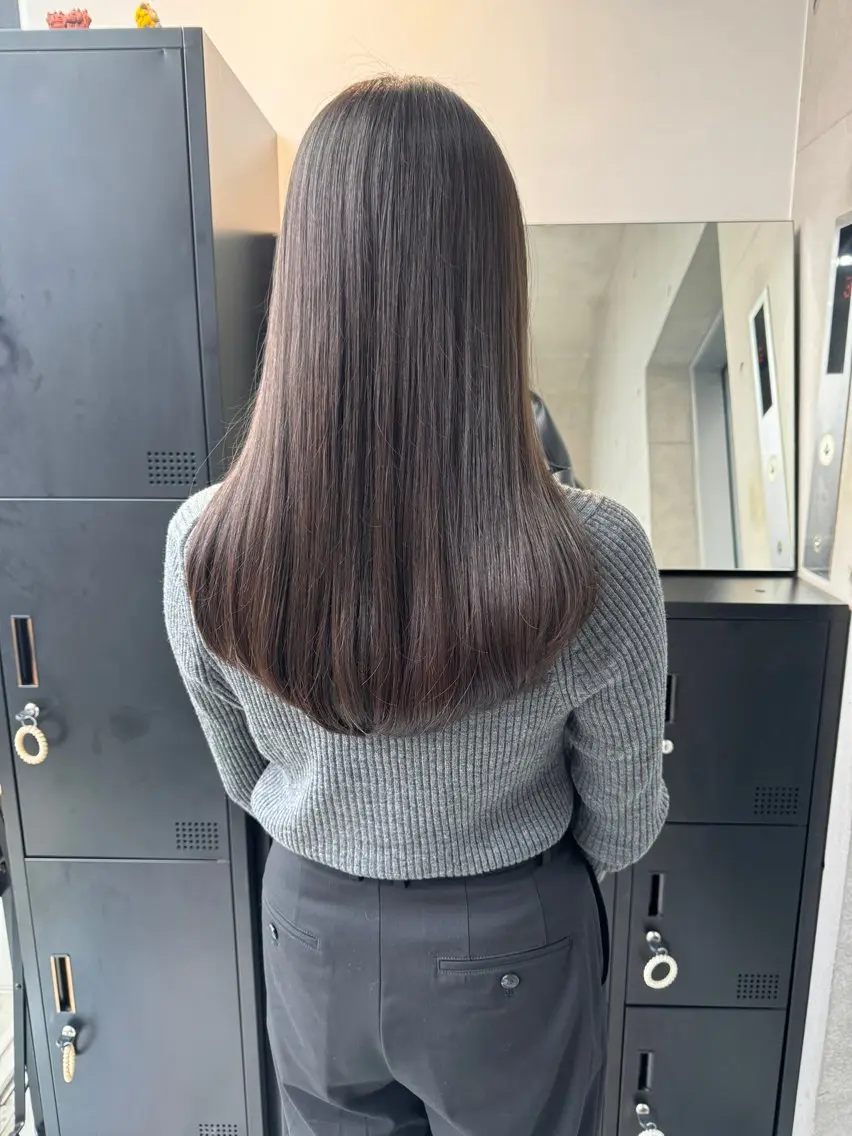 セミロング カラー パーマ ヘアアレンジ カット ヘアカラー トリートメント ヘアセット 透明感/オリーブ/ グレージュ/YUKAのヘアスタイル
