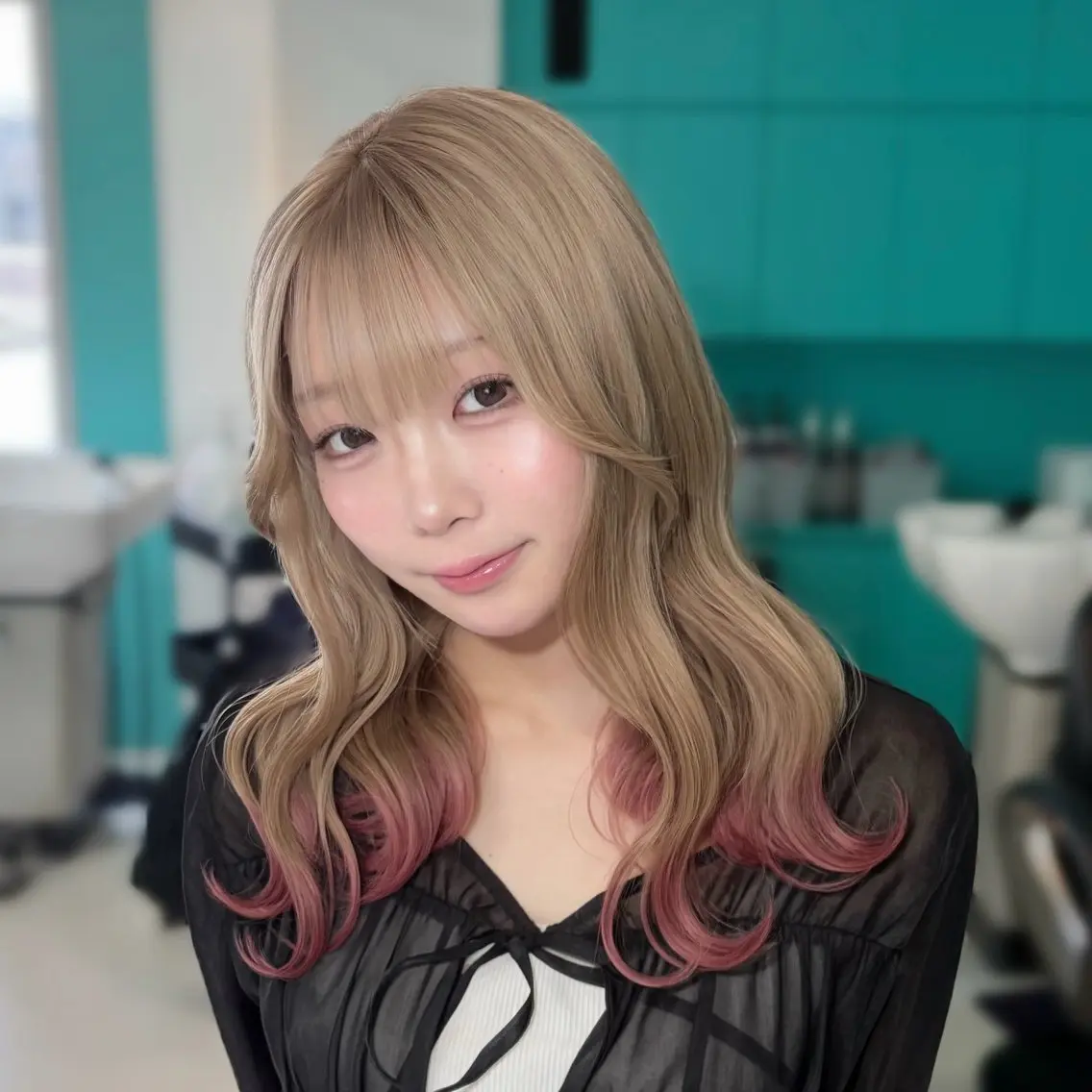 セミロング カラー ベージュカラー ピンクカラー ヘアカラー デザインカラー/ ボブ/Natsukiのヘアスタイル