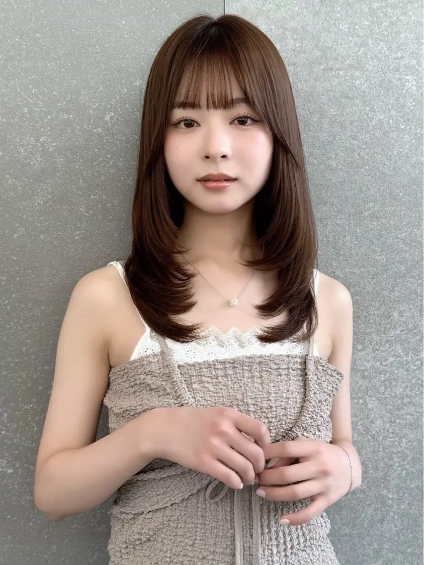 ミディアム カラー ヘアアレンジ ⭐️巻ける縮毛矯正/ レイヤー to-kiのヘアスタイル