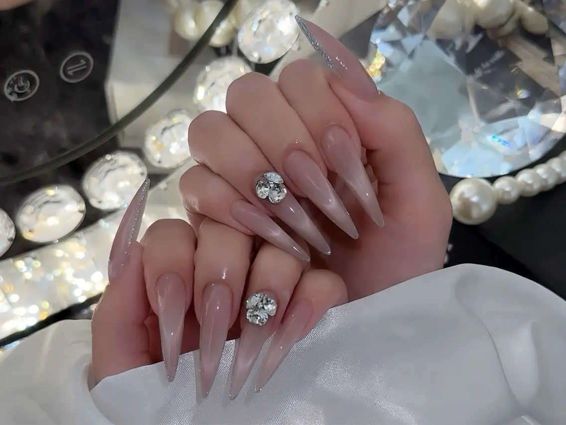 ネイル ブルー ジェルネイル ガーリー グラデーション グリーン ハンドネイル Rin Nail 新大久保店のネイルデザイン