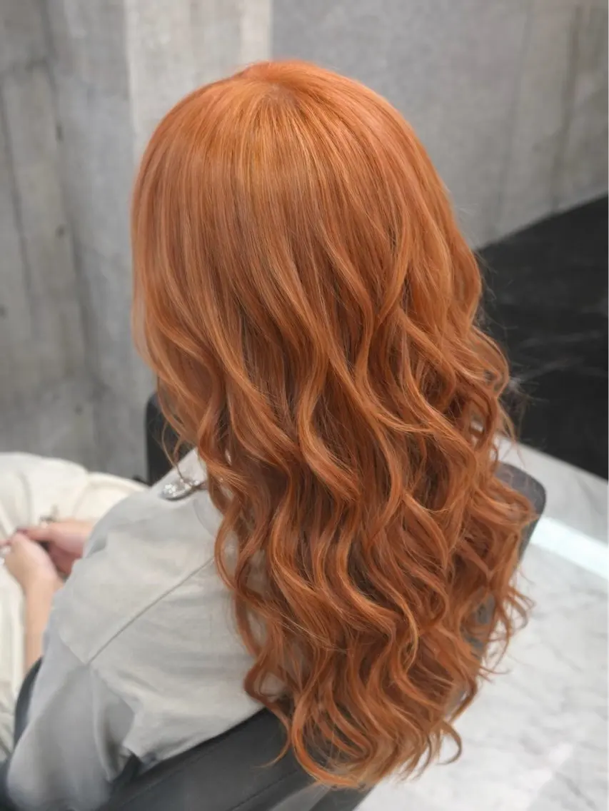ロング カラー ヘアカラー ♡韓国ハイトーンモテ カラー🧡ᩚMIKUのヘアスタイル