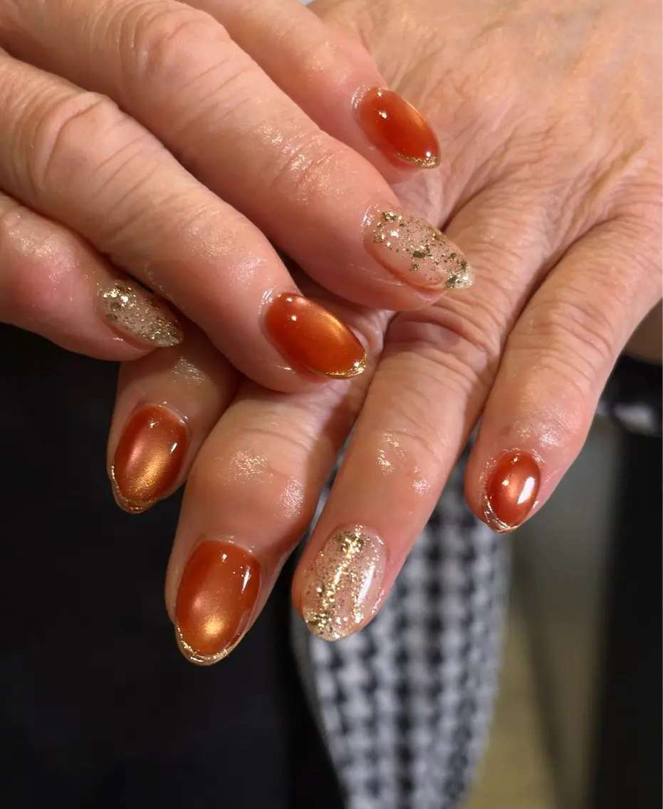 ネイル オレンジ ハンドネイル SEIRA ˚₊✧Nailsのネイルデザイン